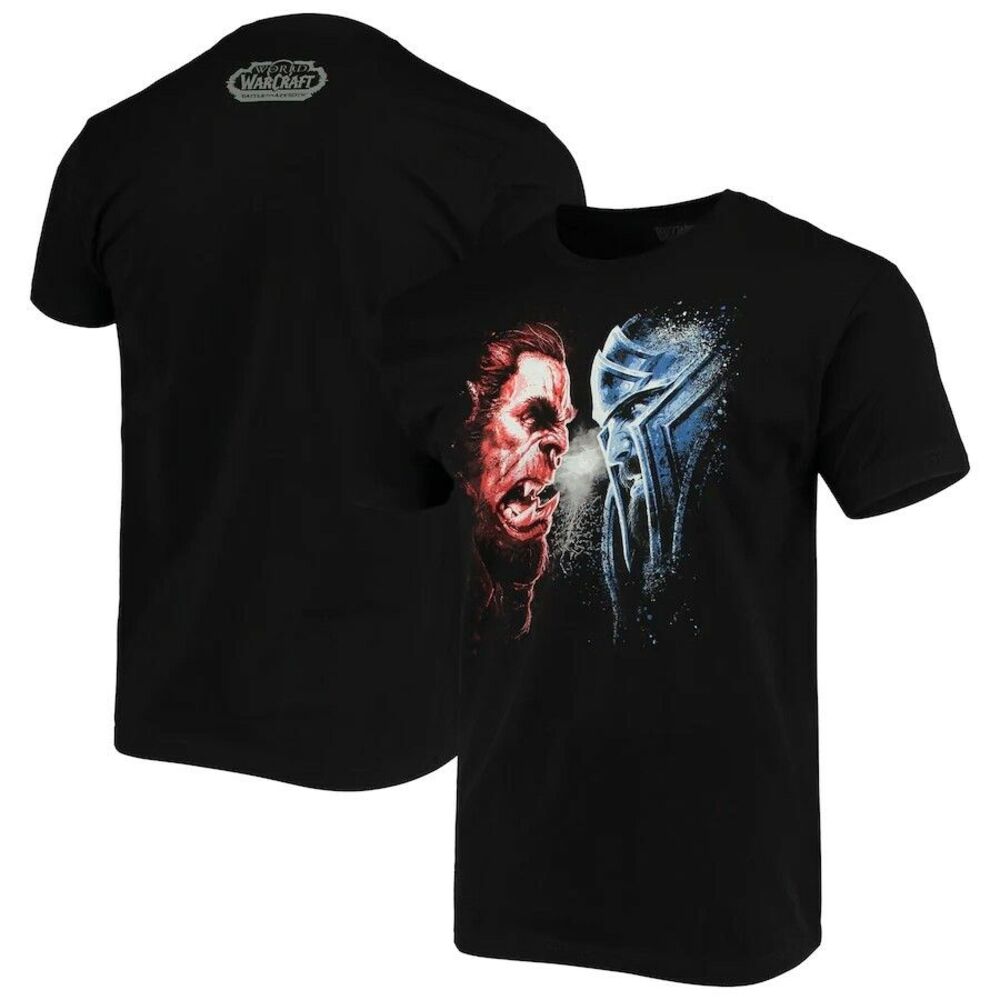 Authentic Blizzard Horde Alliance Faceoff WOW World Of Warcraft size L T-Shirt